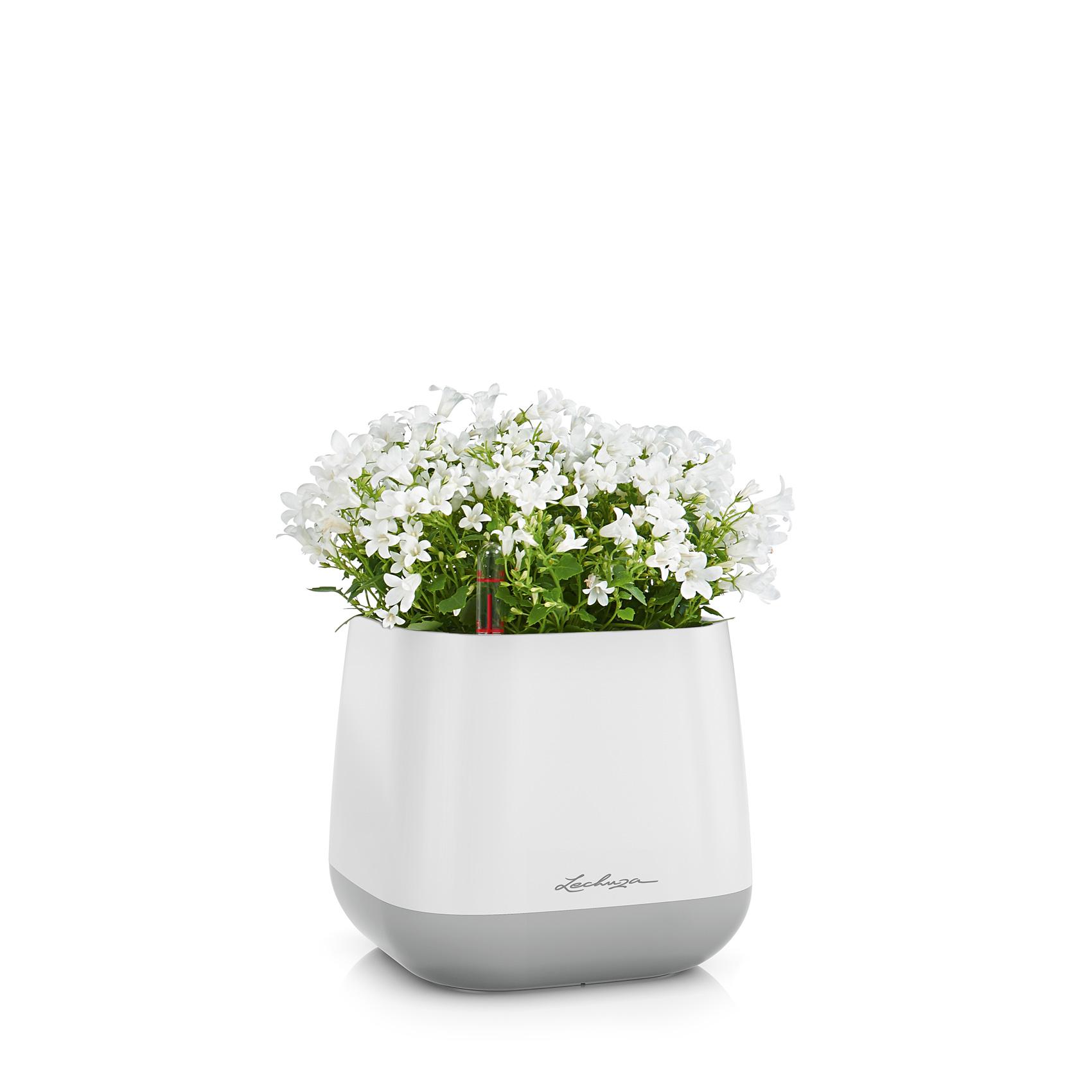 YULA planter white/gray semi-gloss